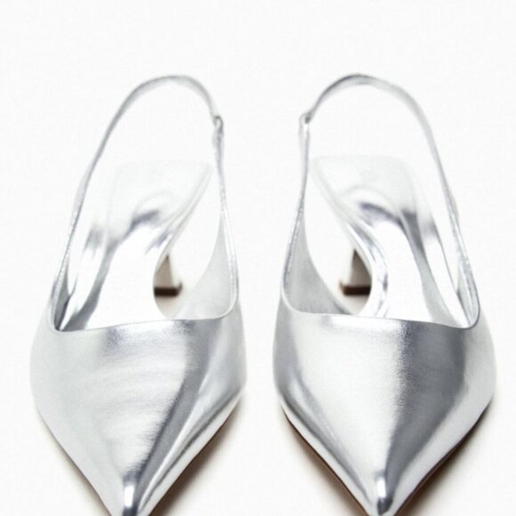 ZARA pointed toe pumps with back straps, size USA 11 27.3CM  2263/110/808 - Picture 2 of 5